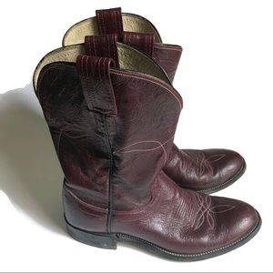Olathe oxblood  mid calf boho cowboy boots